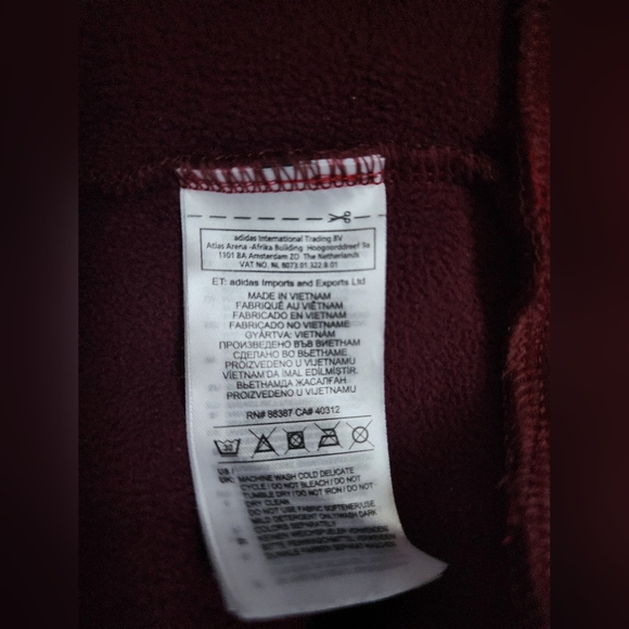 RARE! ADIDAS Winterized Fuzzy Maroon Purple TREFOIL Sherpa HOODIE Men's L Large - Picture 5 of 7